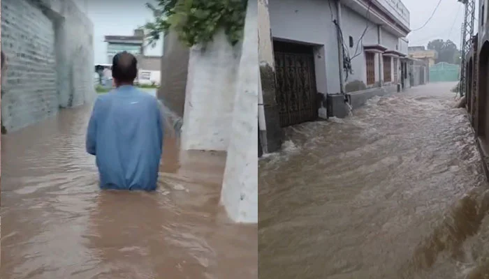 Swabi residents struggle as heavy rainwater enters homes