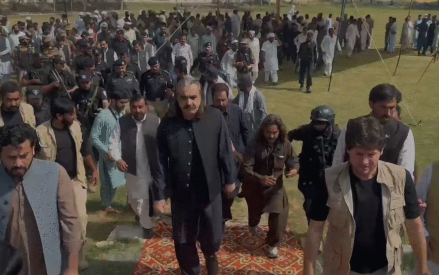 Outgoing CM Gandapur attends funeral of Police martyrs in DI Khan