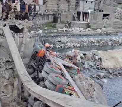 Crucial bridge linking Kumrat Valley collapses, halting traffic