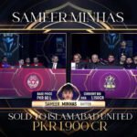 Pakistan Under-19 opener Sameer Minhas, has been acquired by Islamabad United for Rs 1.9 crore in the PSL player auction.