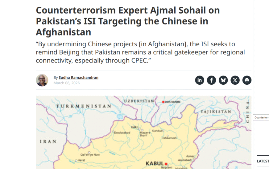 Mossad using Afghan liberal party to attack ISI, China’s role in the region