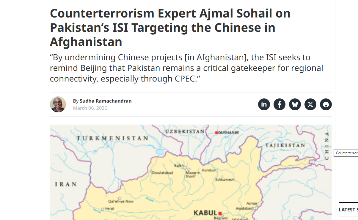 Mossad using Afghan liberal party to attack ISI, China’s role in the region