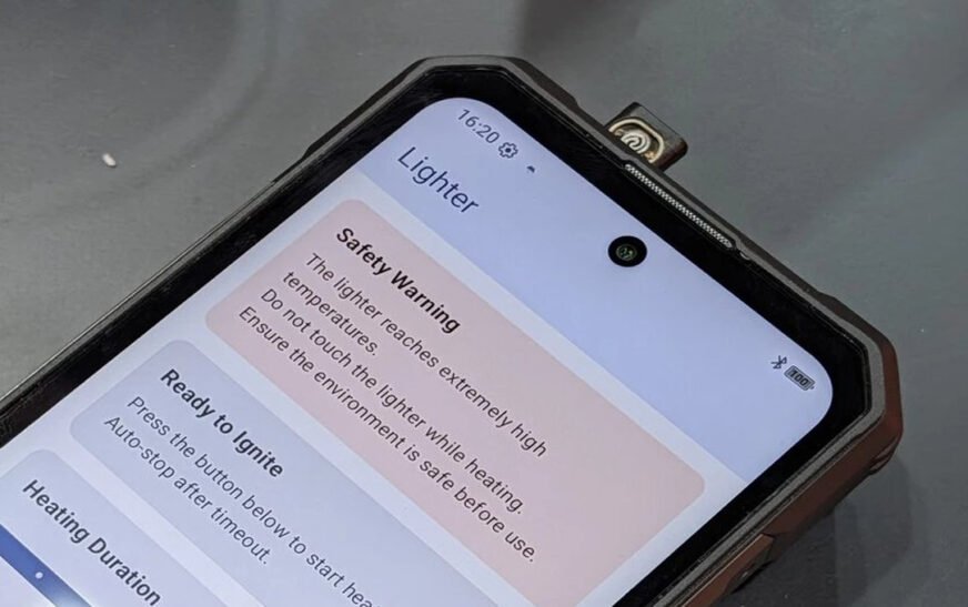 A Chinese technology company launched its smartphone which combines standard mobile phone functions with emergency lighter capabilities.