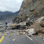 Traffic on various sections of the Karakoram Highway has been stopped by floods and landslides in Gilgit-Baltistan (GB) due to torrential rains.