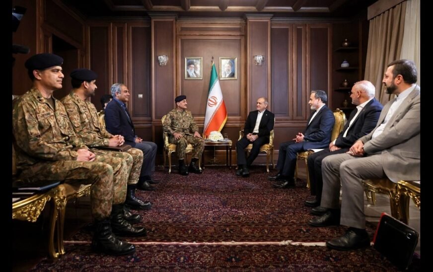 A top diplomatic meeting took place in Tehran between Iranian President Masoud Pezeshkian and  Chief of Defense Forces (CDF) Field Marshal Asim Munir, addressing bilateral affairs and regional dynamics, officials said on Thursday.