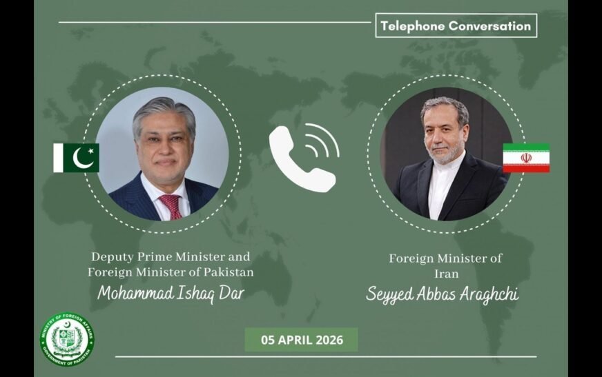 Ishaq Dar, held telephone discussions with the Iranian Foreign Minister, Abbas Araghchi, in order to discuss the regional developments.