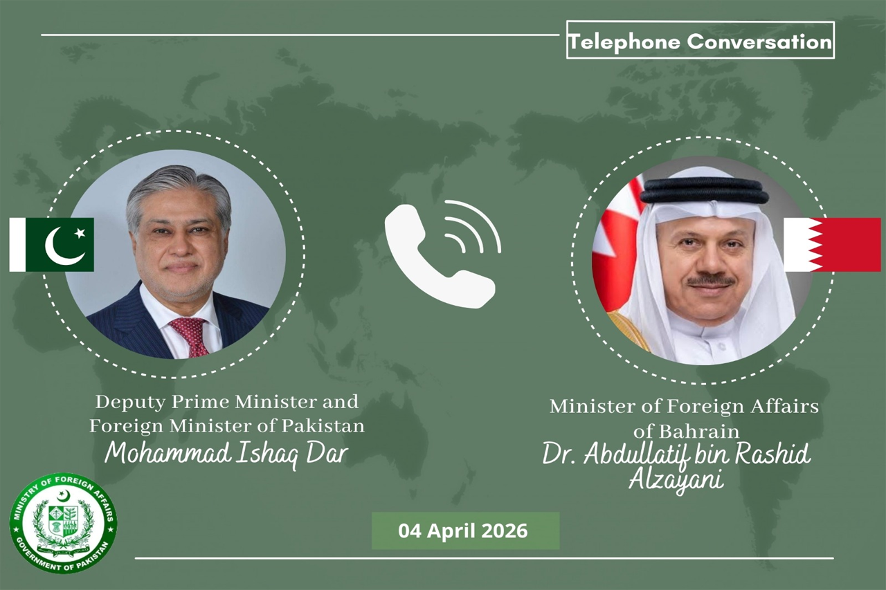 Bahrain FM acknowledges Pakistan’s key role in peace initiatives