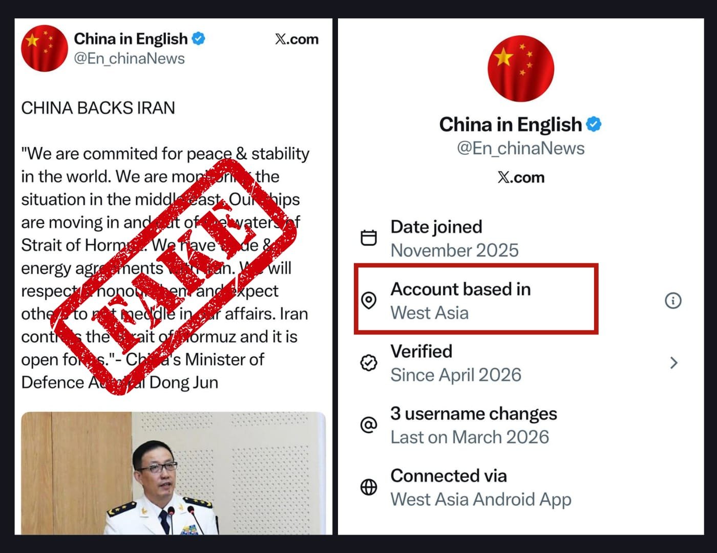Fake X account “China in English” spreads false news to create sensationalism