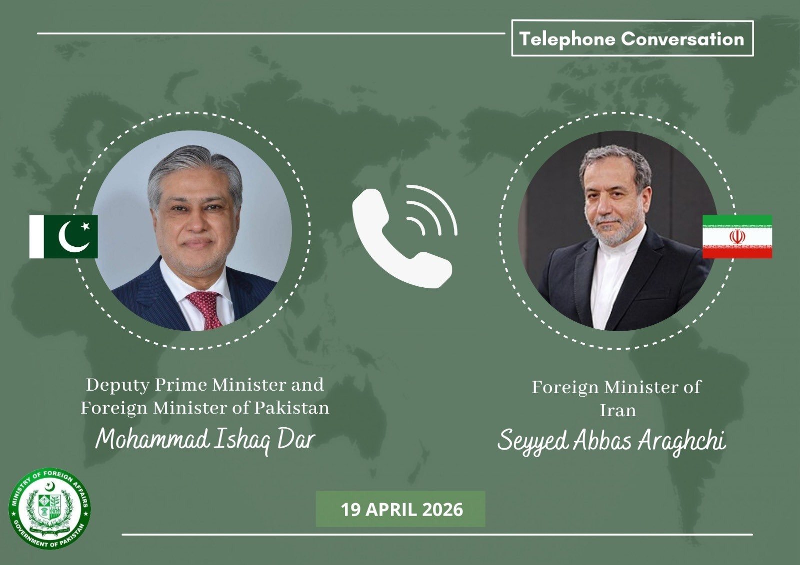 Dar phones Iranian FM Araqchi ahead of second round of US-Iran talks