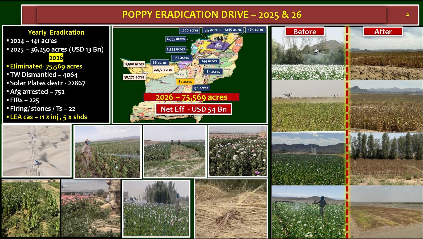 Massive anti-narcotics operation wipes out poppy crops across Balochistan