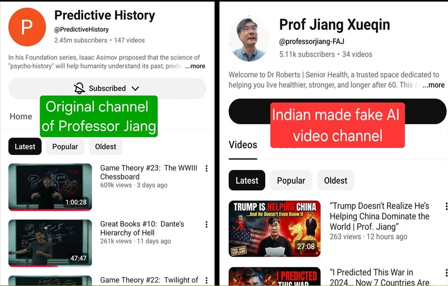 India’s anti-Pakistan propaganda through fake AI channel of Professor Jiang exposed