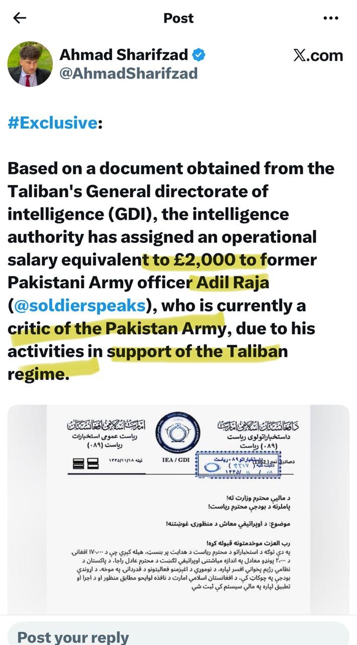 Afghan Journalist Says Adil Raja Gets Money From Afghan Intelligence