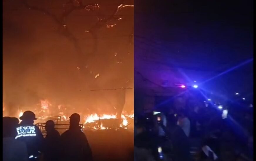 A massive fire swept through the cloth market in Nowshera Cantonment, destroying around 300 shops and causing significant financial losses for traders, officials, and market representatives, officials said.