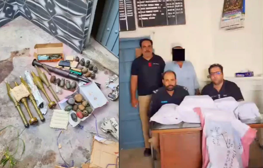 Kohat police recover heavy cache of weapons, arrest Afghan national