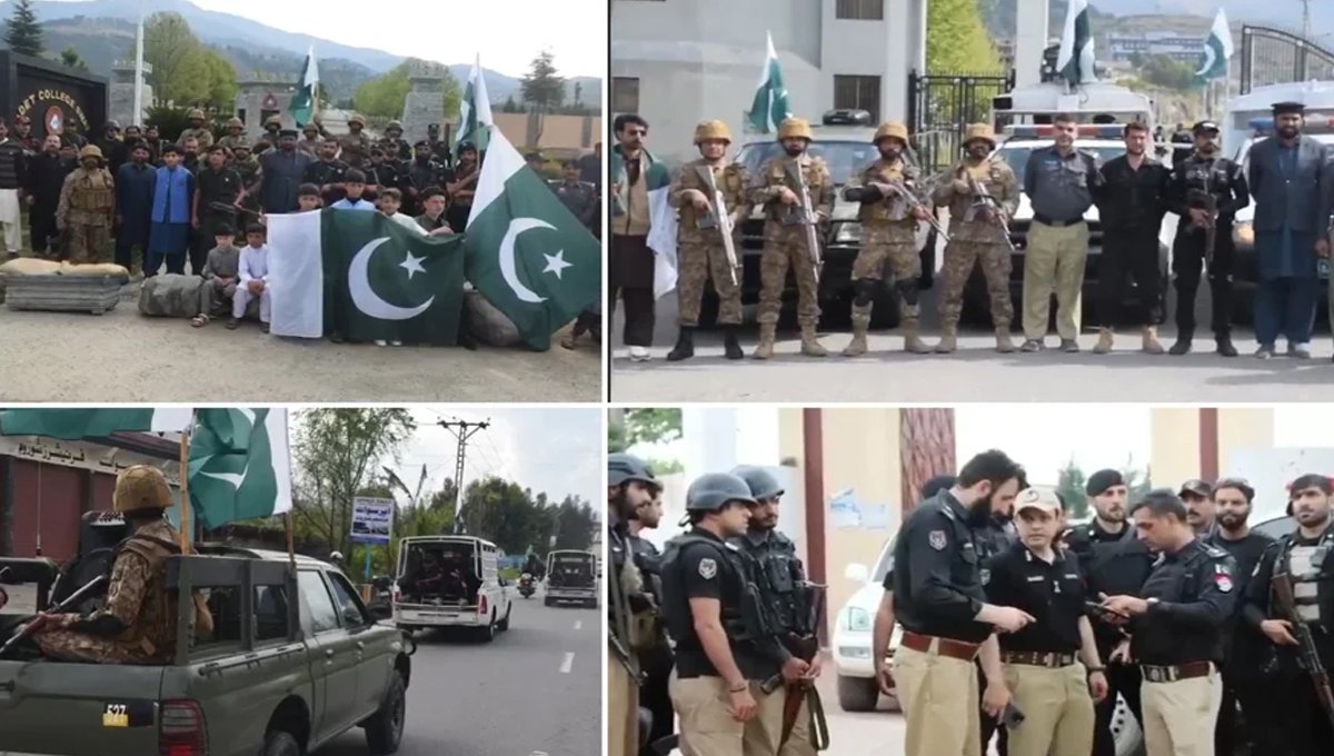Pakistan Army, KP Police Hold Flag Rally in Swat as Citizens Show Support