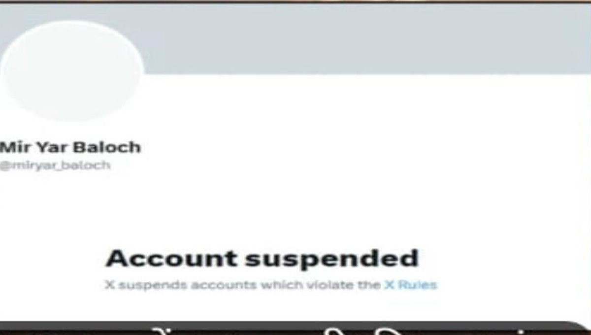 X Suspends Mir Yar Baloch Account Over Anti-Pakistan Content