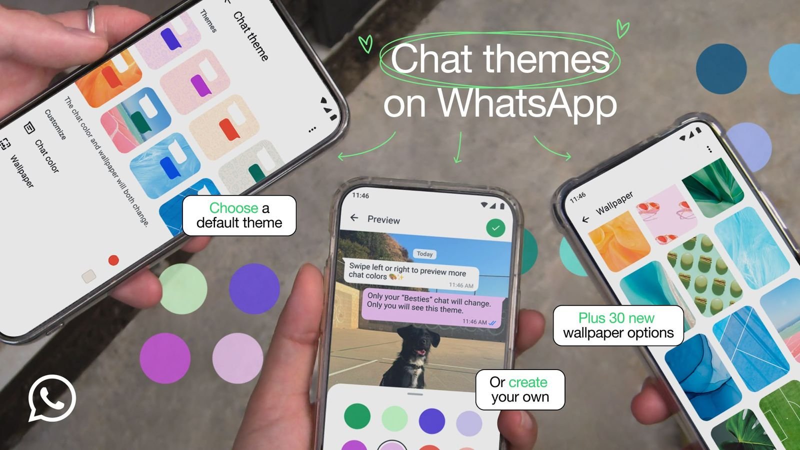 WhatsApp Introduces Five New Chat Theme Categories