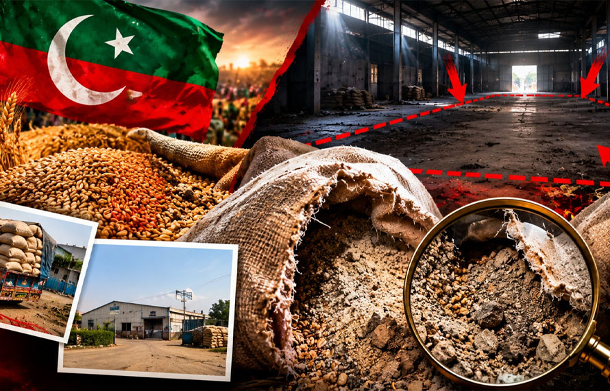 Contaminated wheat found during Surprise Inspection at Azakhel Grain Godown