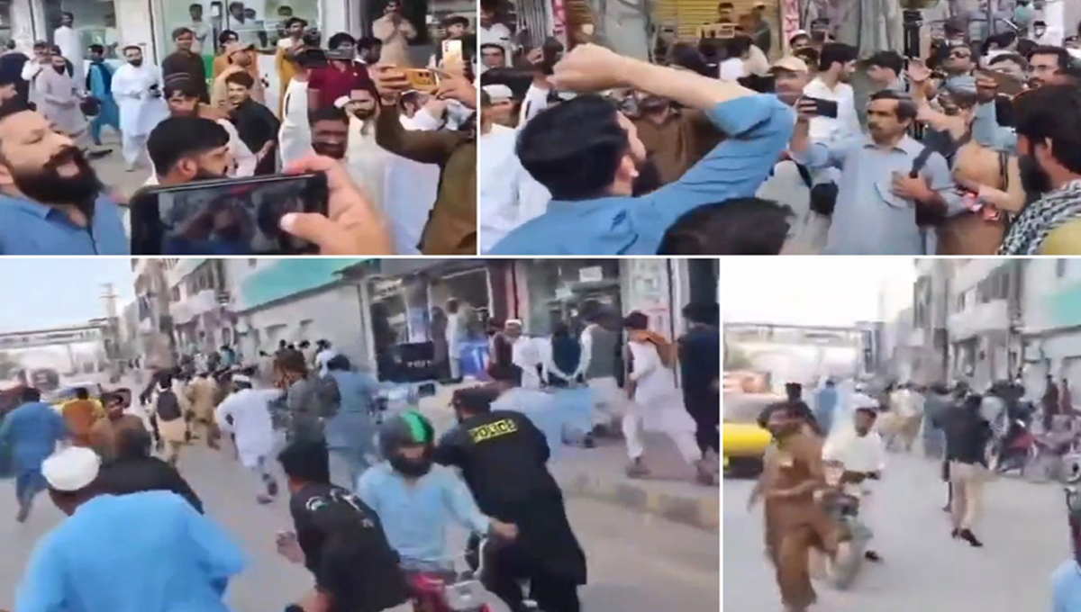Hashtnagri Protest: Slogan-Chanting Crowd Runs as Police Arrive, Video Goes Viral